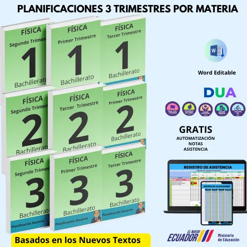 Hiper Pack Docente® Física 1ero,2do y 3ero BGU