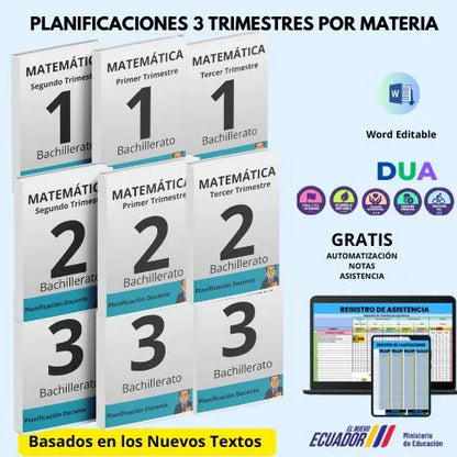 Hiper Pack  Docente® Matemática 1ero,2do y 3ero BGU