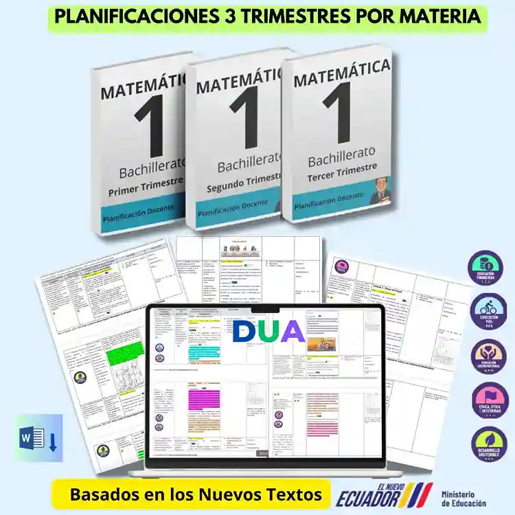 Mega Pack Docente® 1 ero BGU  Matemática