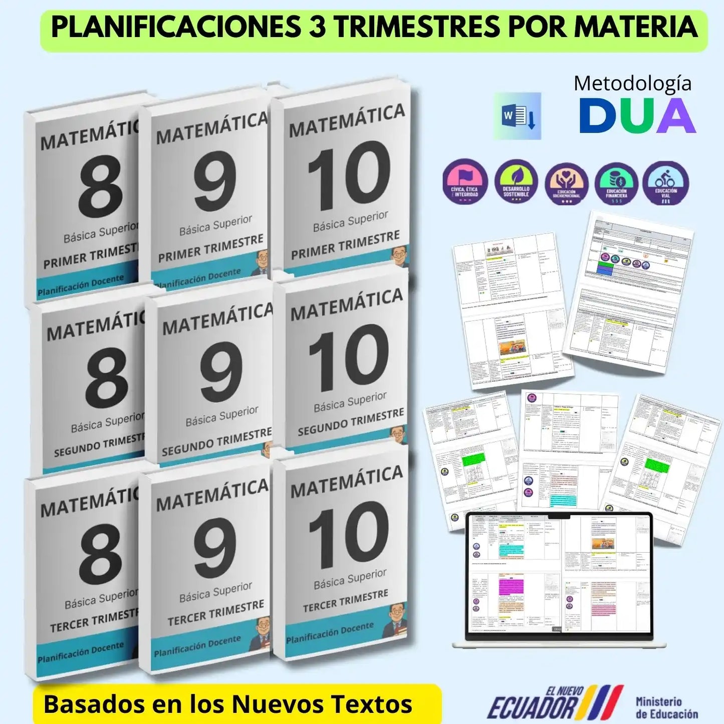 Hiper Pack  Docente® Matemática 8vo,9no y 10mo