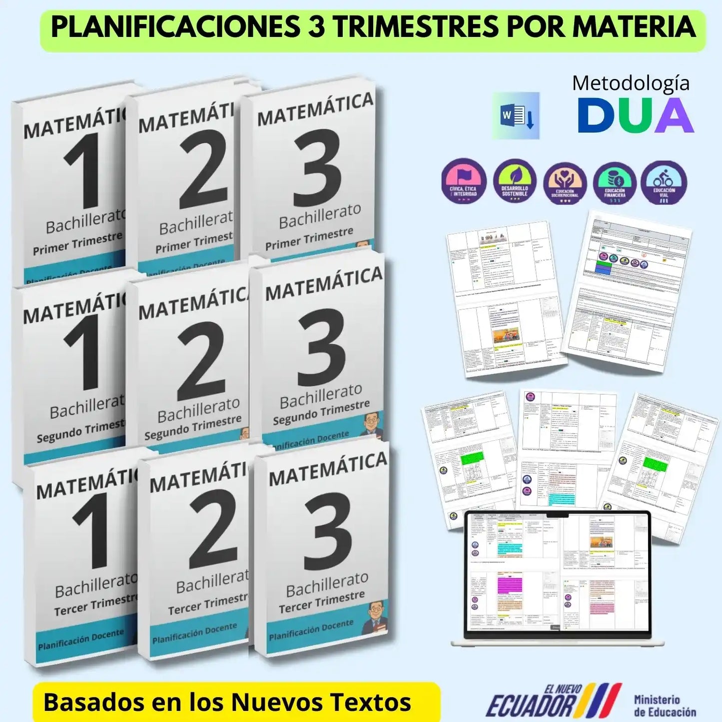 Hiper Pack  Docente® Matemática 1ero,2do y 3ero BGU