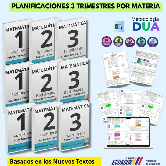 Hiper Pack  Docente® Matemática 1ero,2do y 3ero BGU
