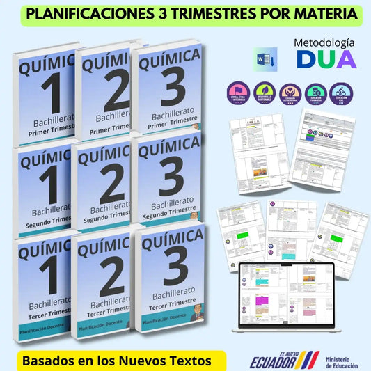 Hiper Pack Docente® Química 1ero,2do y 3ero BGU