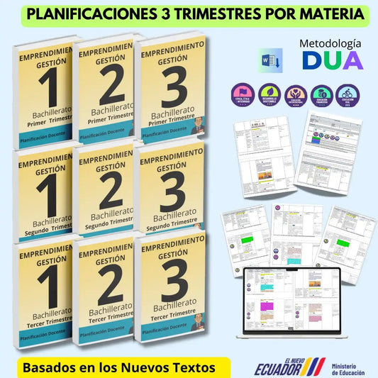 Hiper Pack Docente® Emprendimiento y gestión  1ero,2do y 3ero BGU