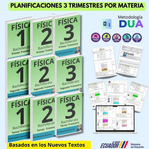 Hiper Pack Docente® Física  1ero,2do y 3ero BGU