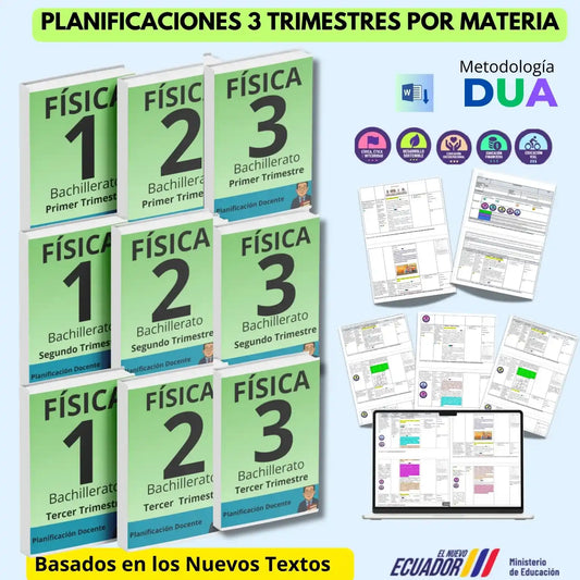 Hiper Pack Docente® Física  1ero,2do y 3ero BGU