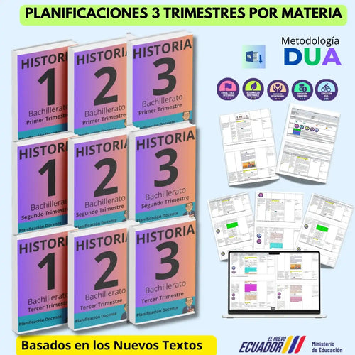 Hiper Pack Docente® Historia 1ero,2do y 3ero BGU
