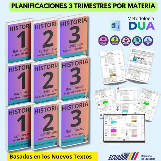 Hiper Pack Docente® Historia 1ero,2do y 3ero BGU