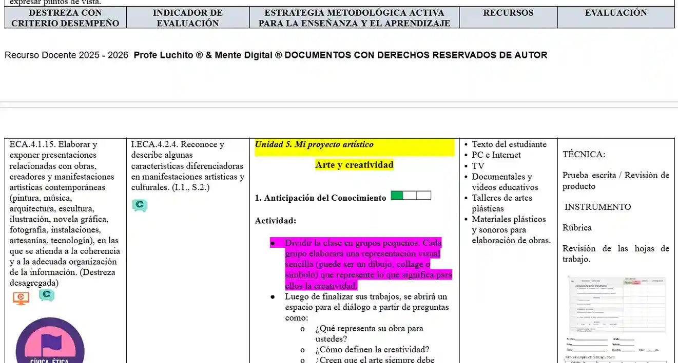 Hiper Pack  Docente ® ECA  8vo,9no 10mo